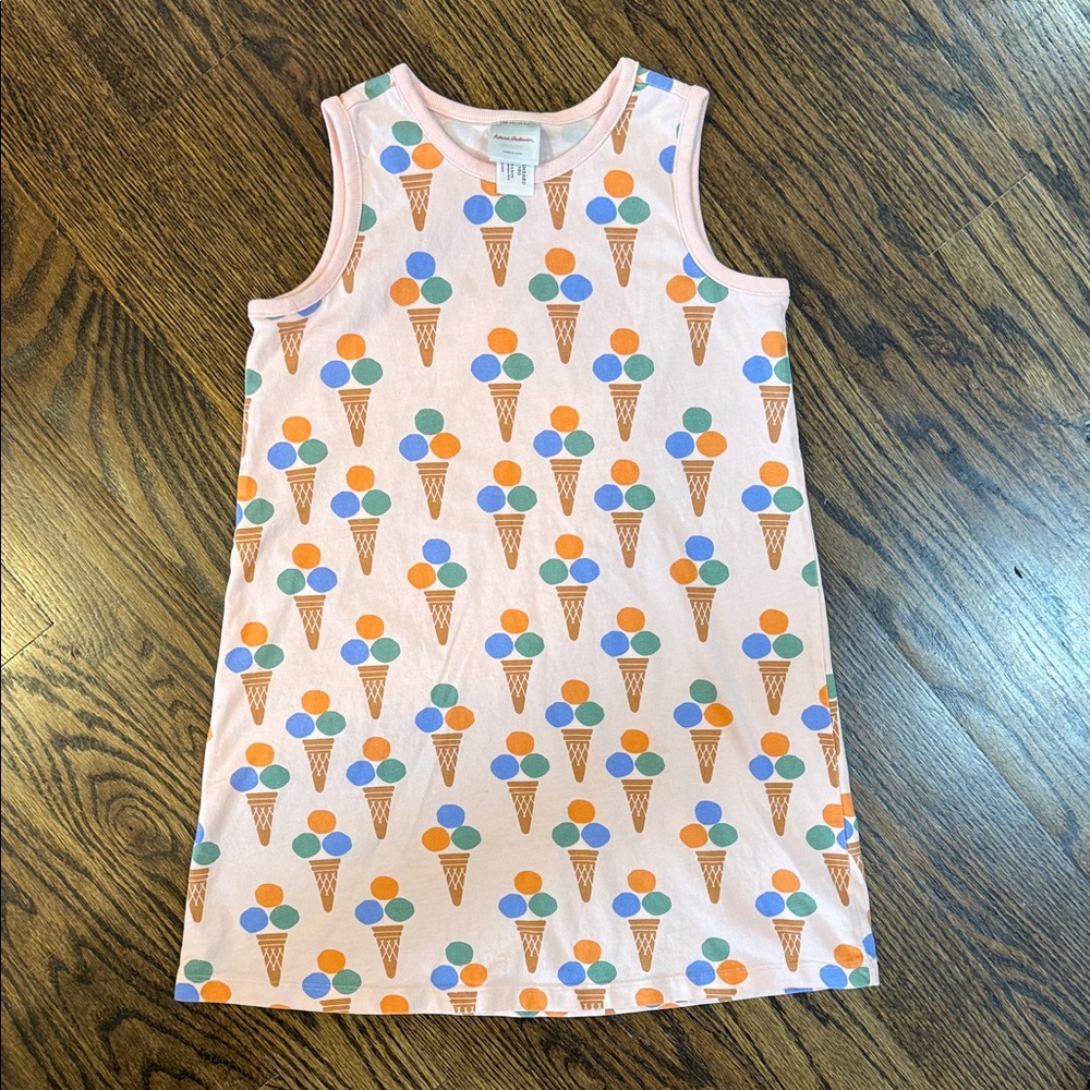 Hanna Anderson Pink Ice Cream Cone Sleeveless Cotton Dress 6-7
